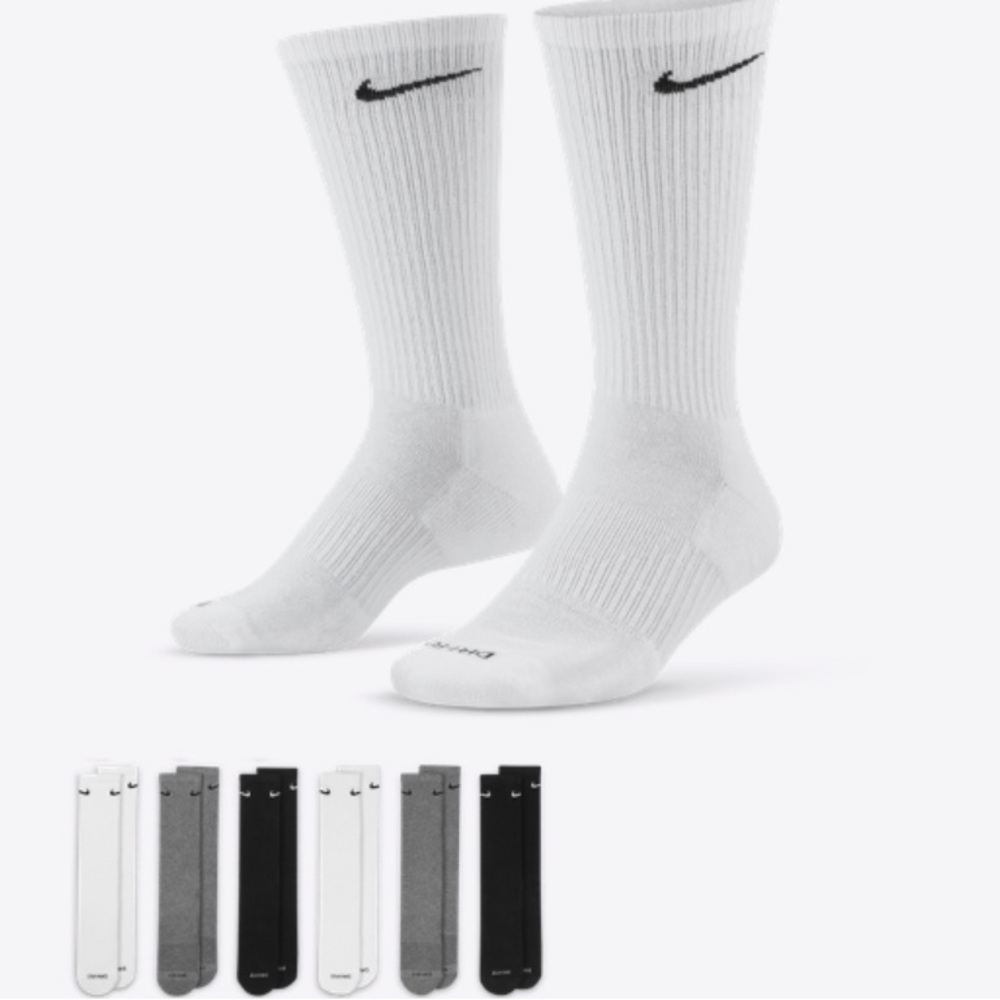 Nike Everyday Plus Cushioned Training Crew Socks (6 Pairs) - Size: S